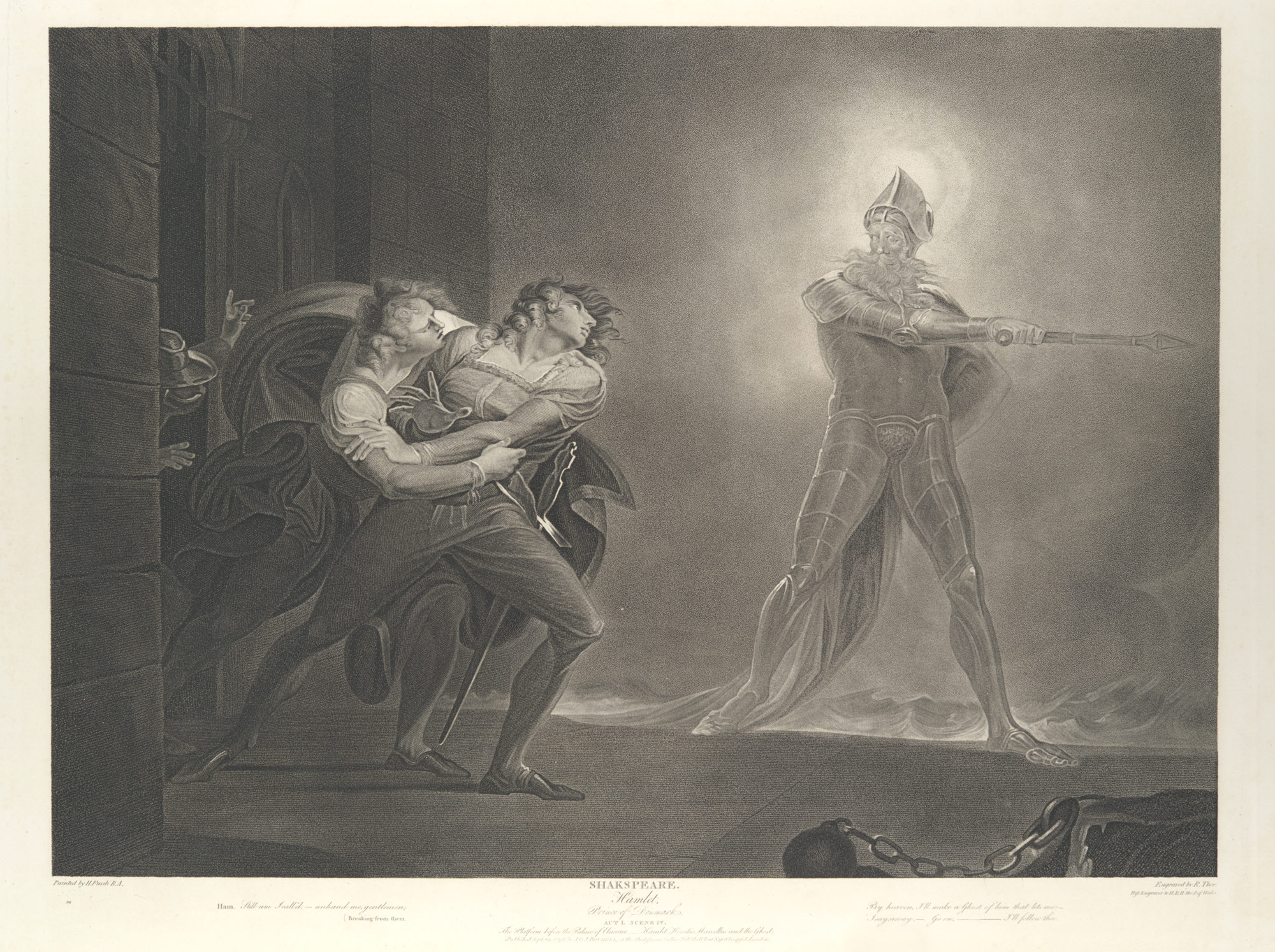 engraving of Hamlet and the ghost