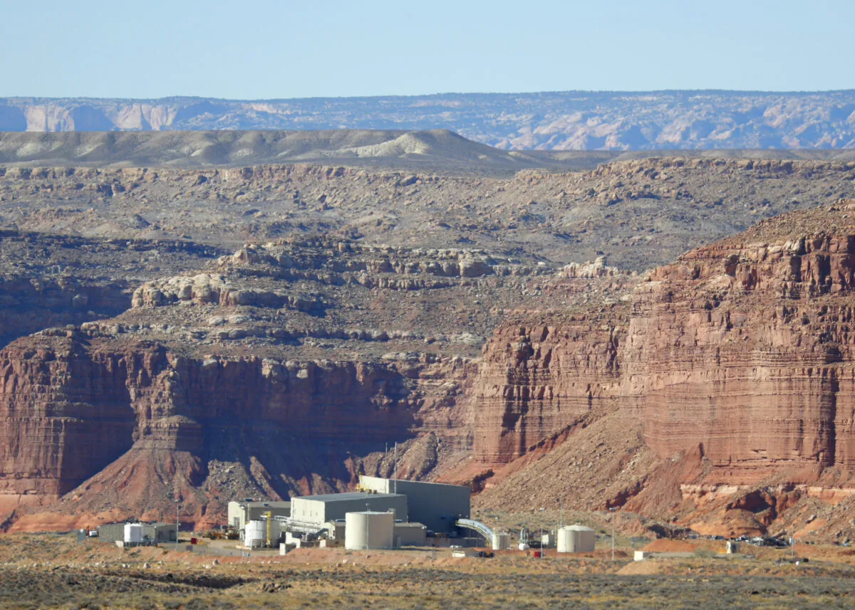 Anfield's Shootaring Canyon Uranium Mill sits in the middle of the Utah desert on Oct. 27, 2017 outside Ticaboo, Utah. Anfield with is in partnership with the Russian firm Uranium One, and bought the mill from Uranium One in 2015. The House of Representatives is getting ready to investigate the Obama-era approval sale of Uranium One to a Russian company. (George Frey/Getty Images)