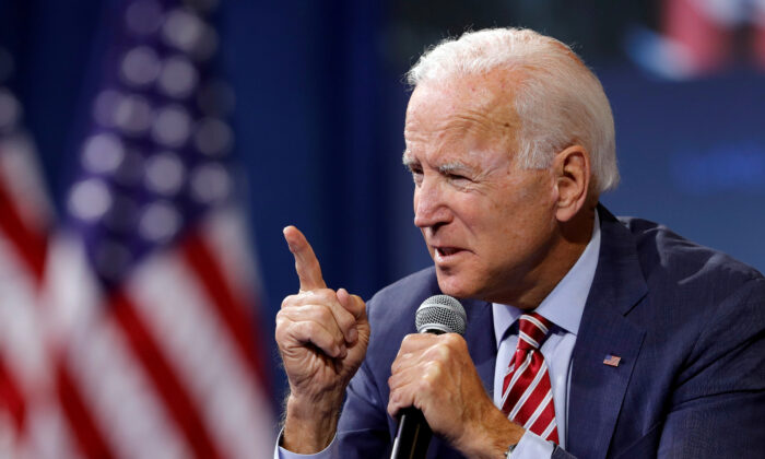 Democratic presidential candidate and former Vice President Joe Biden speaks during a forum in Las Vegas, Nev., on Oct. 2, 2019. (Steve Marcus/Reuters)