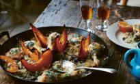 Chicken With Wild Mushrooms, Pumpkin, Rice, and Sage Butter