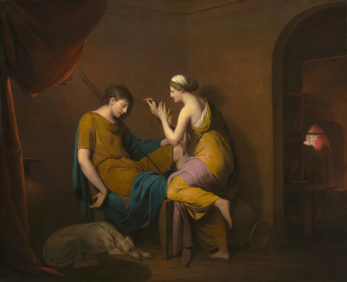 "The Corinthian Maid," 1782-1784, by Joseph Wright (1734 - 1797.) Oil on canvas. Paul Mellon Collection. (National Gallery of Art)
