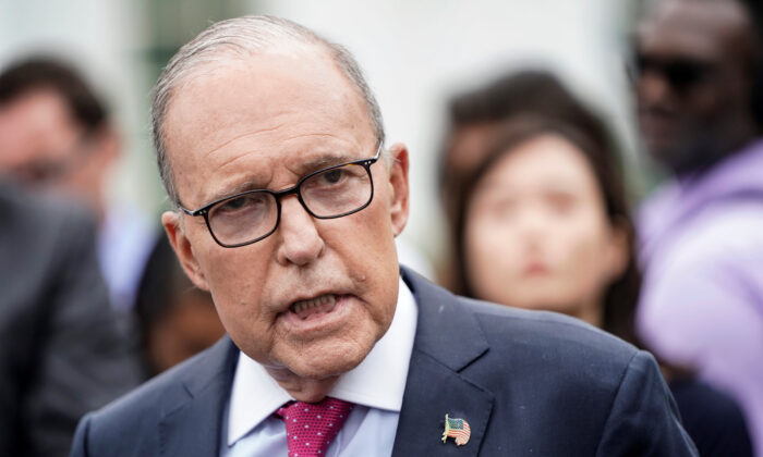 Director of the National Economic Council Larry Kudlow speaks to the media at the White House in Washington on Sept. 6, 2019. (Joshua Roberts/Reuters)