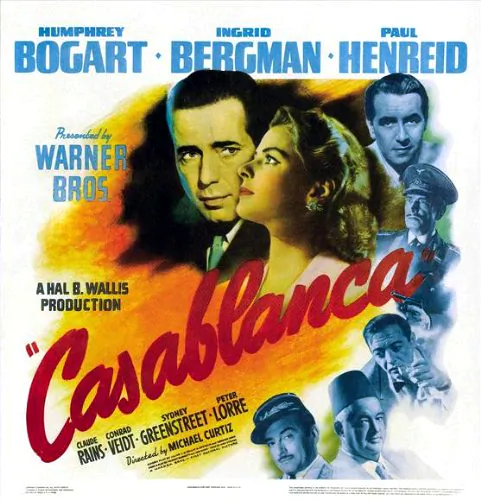 Poster for “Casablanca,” 1943, a film that repeating comes up on lists of the best movies of all time. (Warner Bros.)