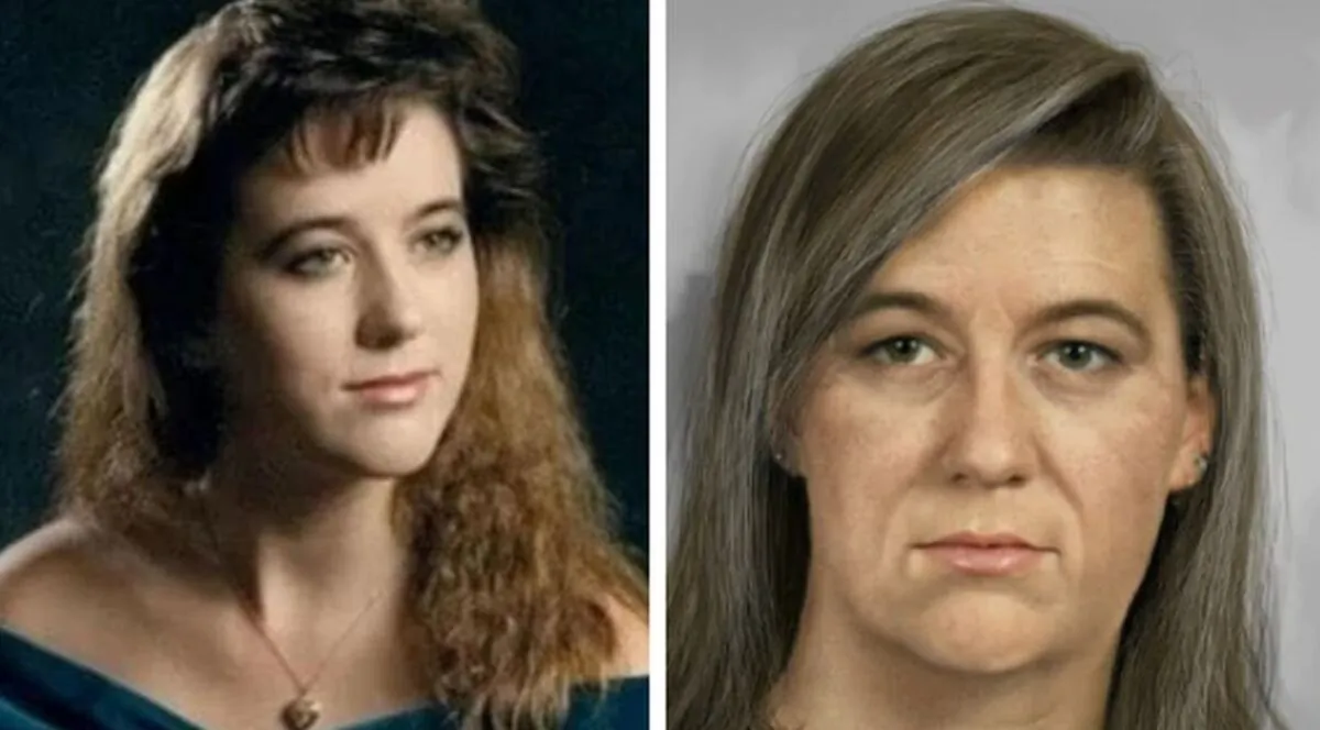 The FBI is offering a reward for information that leads to Tara Calico’s whereabouts. On the right, is what the now 49-year-old could look like. (FBI)

