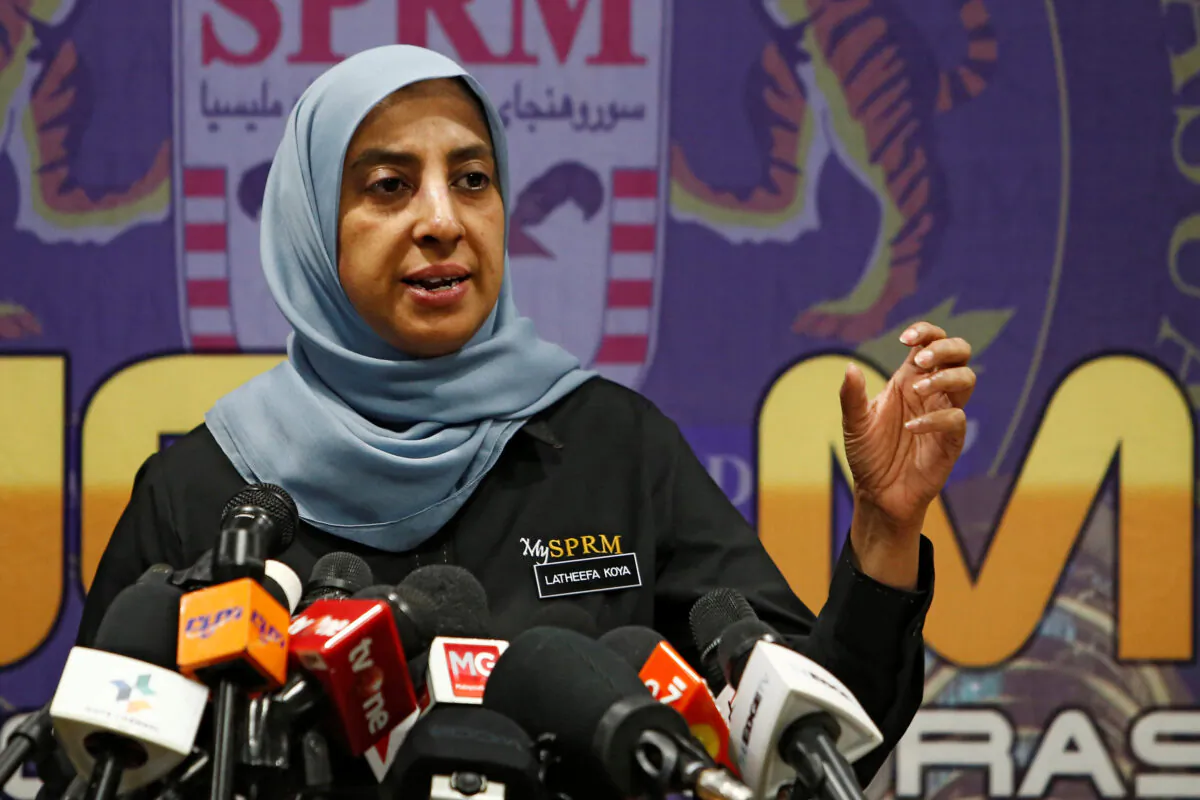 Malaysian Anti-Corruption Commission (MACC) Chief Commissioner Latheefa Koya speaks during a news conference in Putrajaya, Malaysia, on June 21, 2019. (Lai Seng Sin/Reuters)