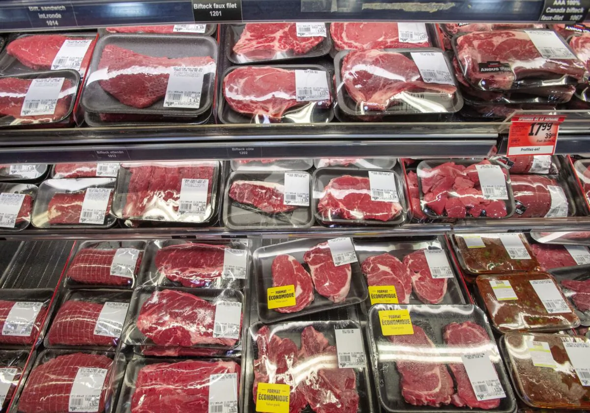Cuts of beef are seen at a supermarket in Montreal on June 26, 2019. A Canadian scientist who co-led a study that challenges well-worn advice to limit meat consumption says he followed the disclosure rules of the Annals of Internal Medicine, which published the study on Sept. 30. (THE CANADIAN PRESS/Ryan Remiorz)