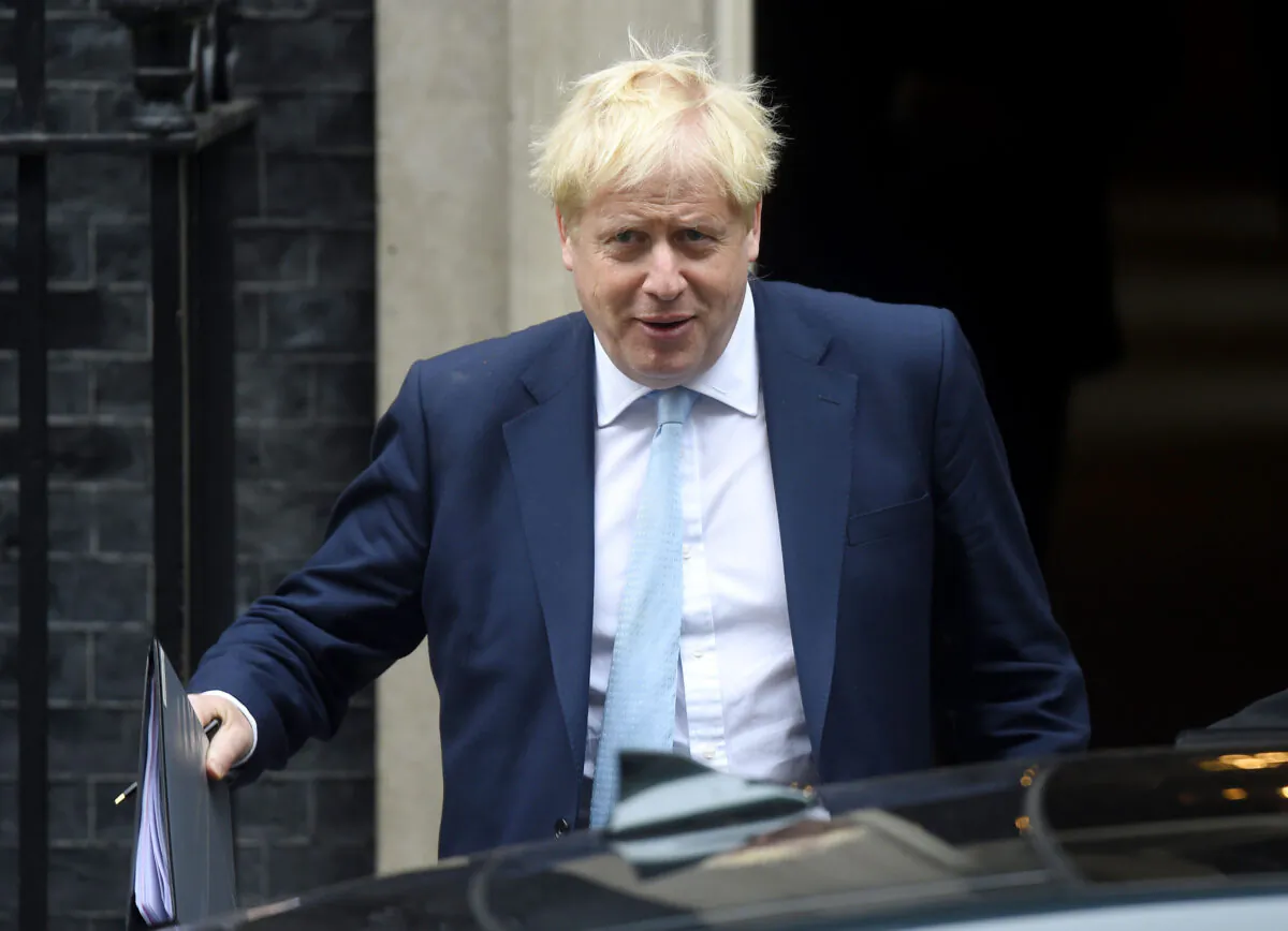 British Prime Minister Boris Johnson leaves 10 Downing Street in London on Oct. 3, 2019. (Peter Summers/Getty Images)