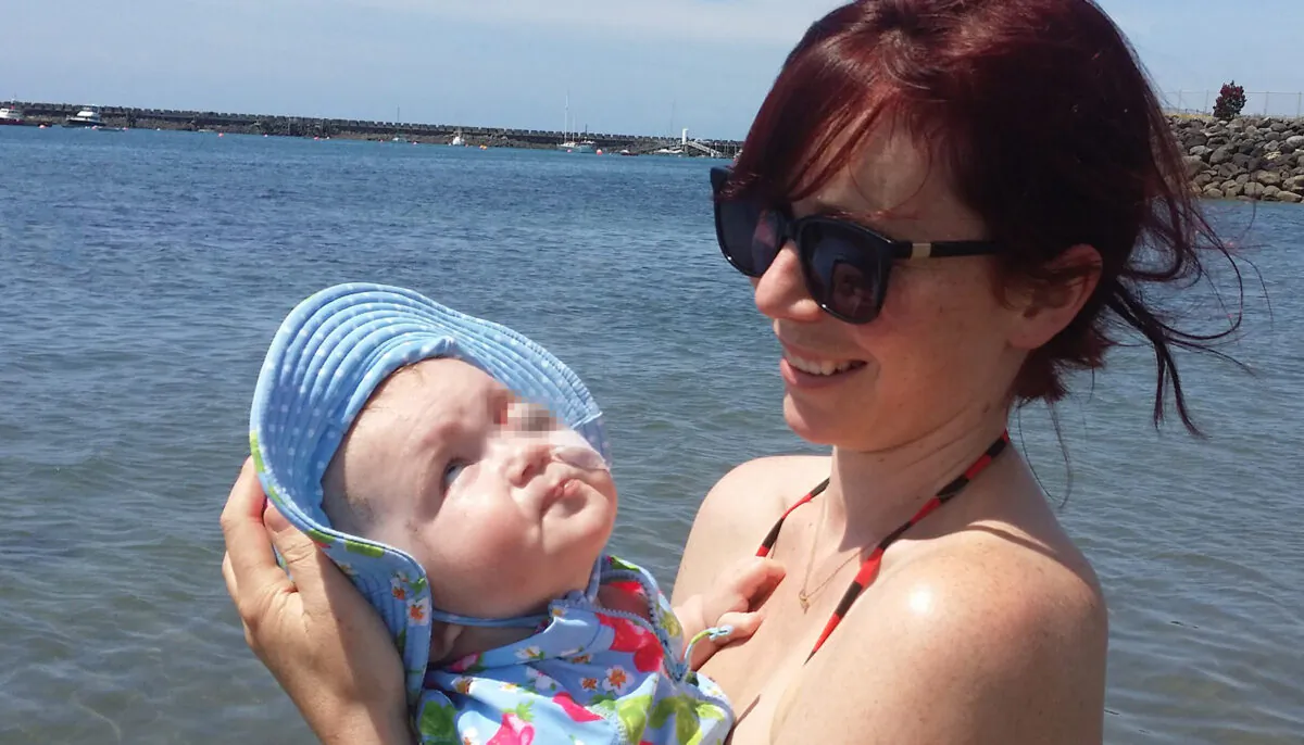 Eva and Tessa at a New Plymouth beach on their first summer holiday together in January, 2015. (Photo courtesy of Tessa Prebble)