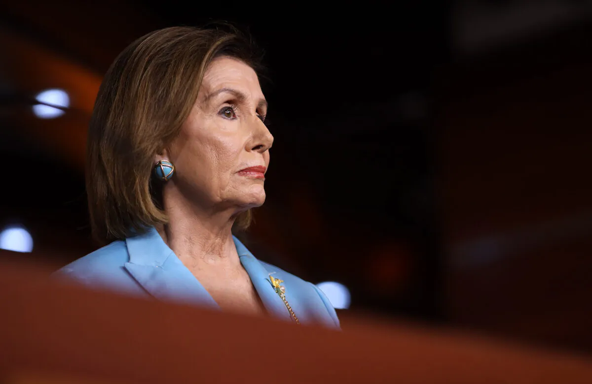 Speaker of the House Nancy Pelosi (D-Calif.) answers a question at the U.S. Capitol in Washington on Oct. 2, 2019. (Win McNamee/Getty Images)