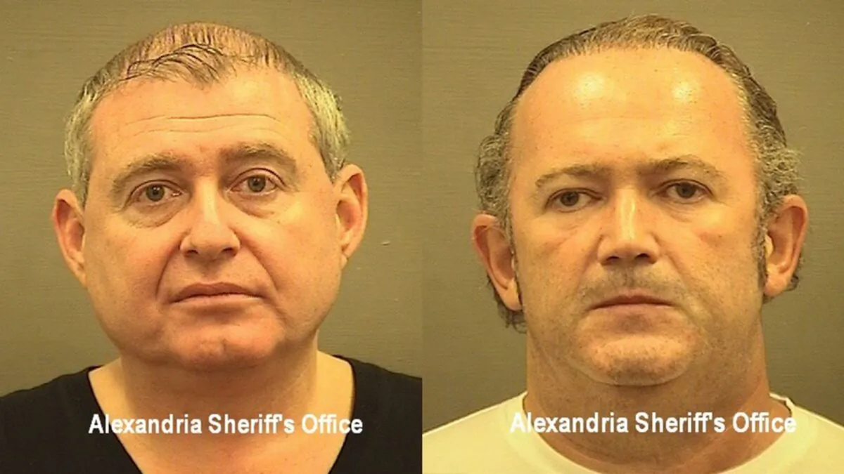 Lev Parnas (L) and Igor Fruman are seen in undated mugshots. (Alexandria Sheriff's office)