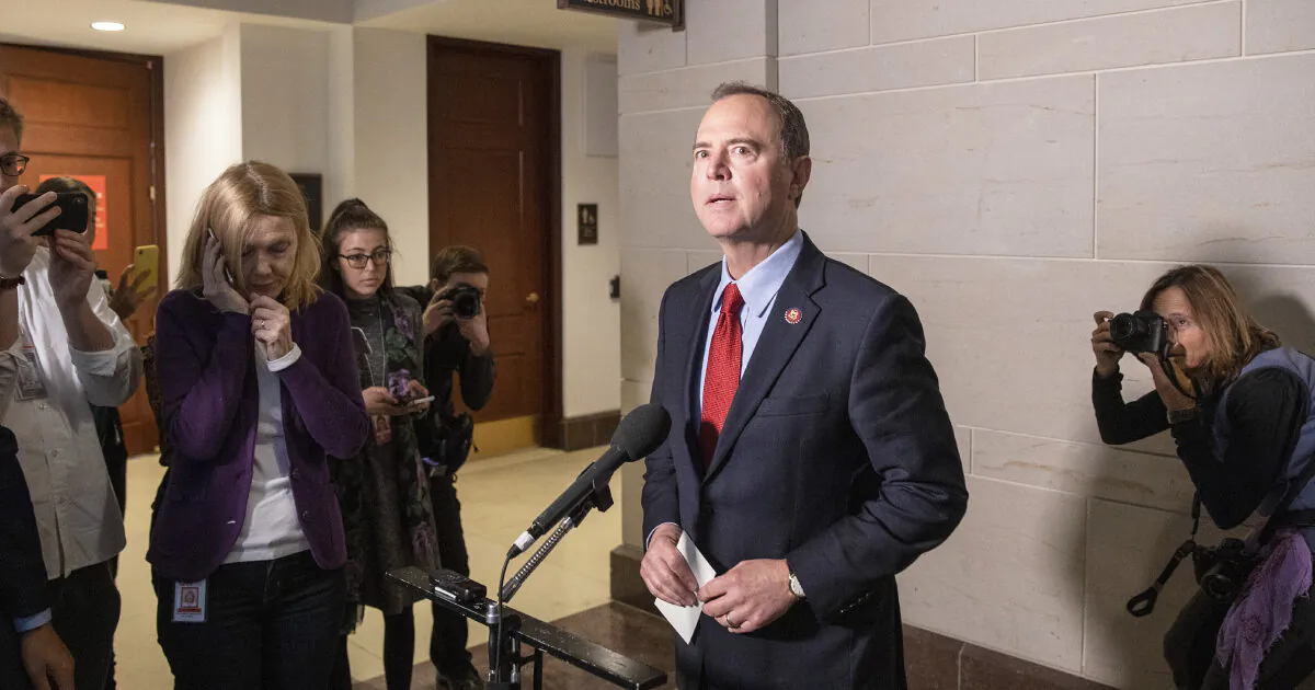 U.S. Rep. Adam Schiff (D-CA), Chairman of the House Permanent Select Committee on Intelligence speaks at a press conference at the U.S. Capitol on Oct. 08, 2019. (Tasos Katopodis/Getty Images)