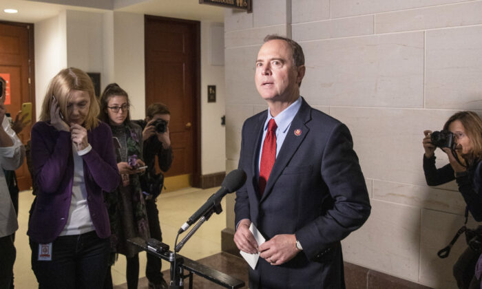 U.S. Rep. Adam Schiff (D-CA), Chairman of the House Permanent Select Committee on Intelligence speaks at a press conference at the U.S. Capitol on Oct. 08, 2019. (Tasos Katopodis/Getty Images)
