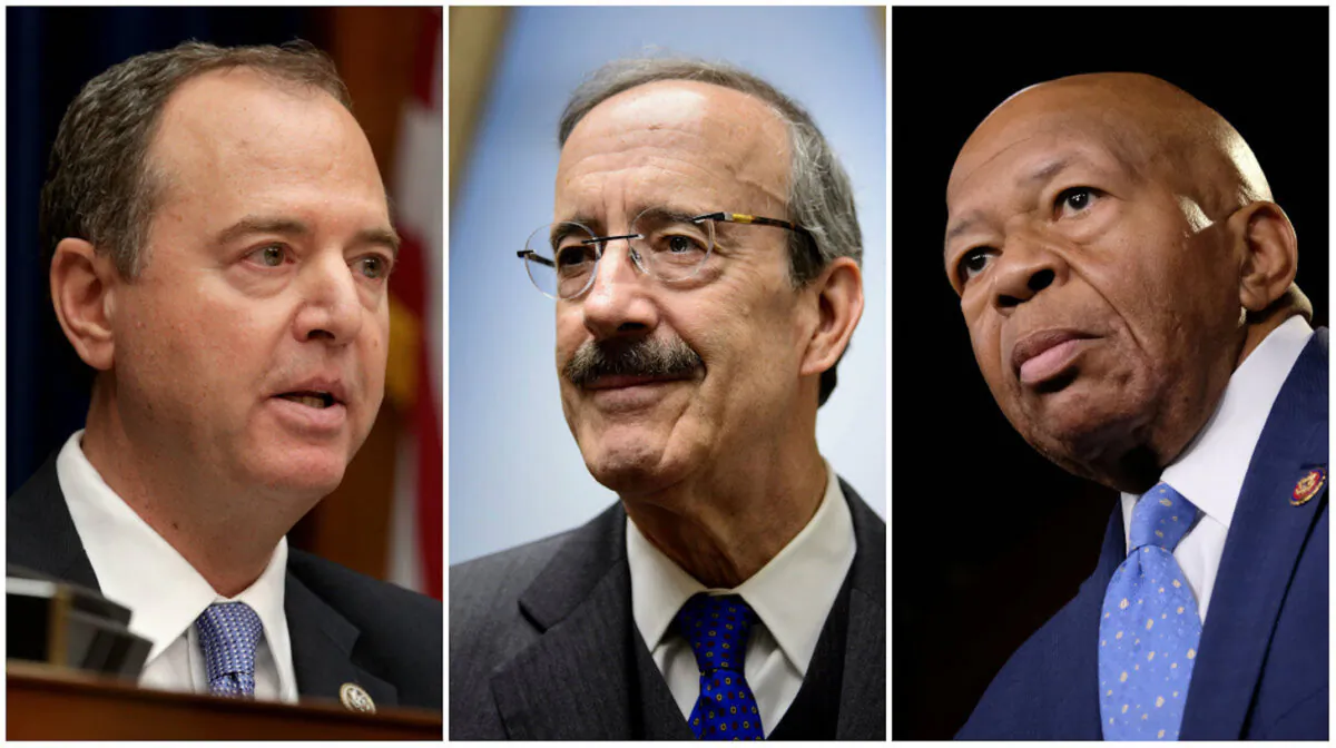 (L-R) House Intelligence Chairman Rep. Adam Schiff (D-Calif.), House Foreign Affairs Chairman Representative Eliot Engel (D-N.Y.), and House Oversight and Reform Chairman Elijah Cummings (D-Md.). (Alex Wong/Getty Images; Brendan Smialowski/AFP/Getty Images; Alex Wroblewski/Getty Images)
