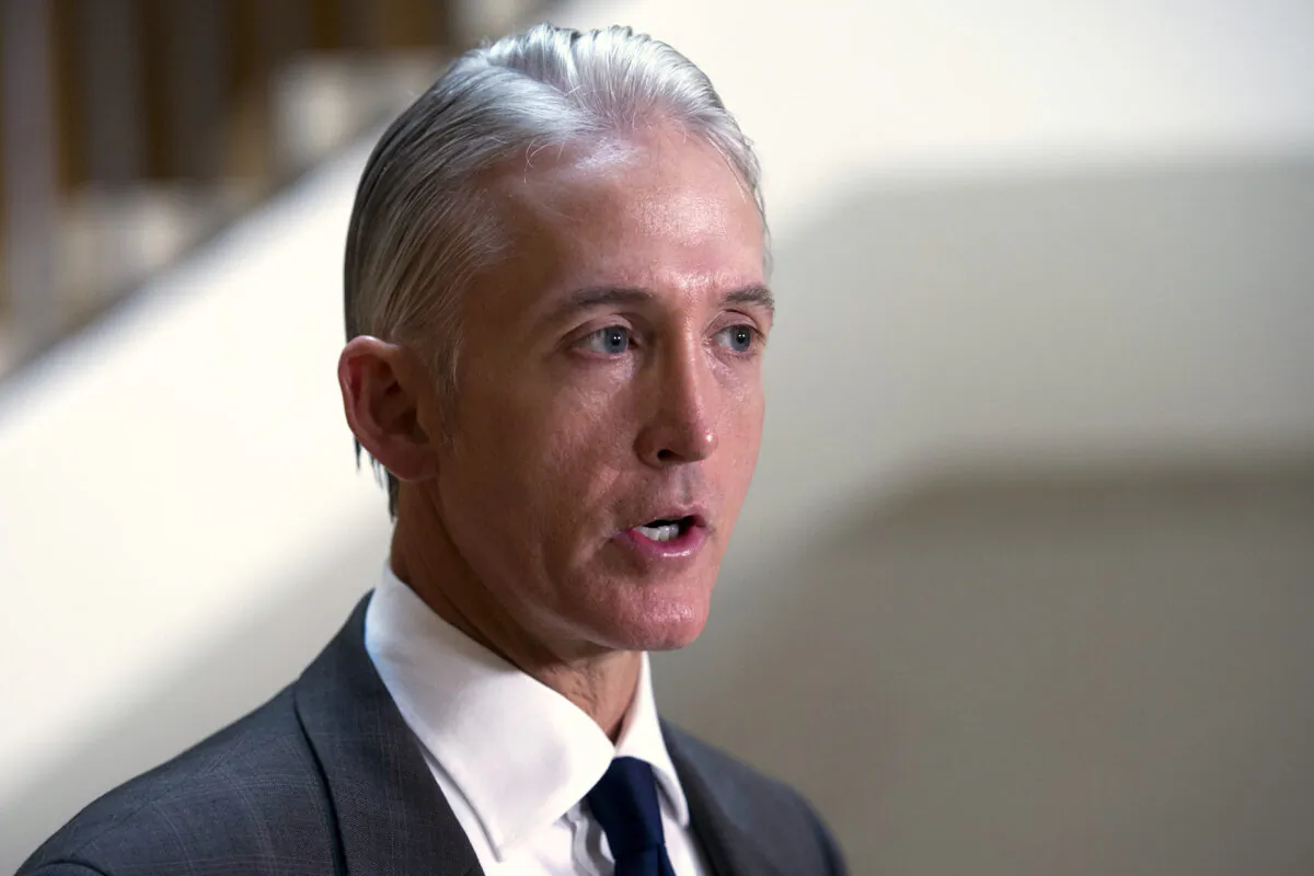 Trey Gowdy  talks with the media on Capitol Hill in Washington, on Sept. 4, 2015. (AP Photo/Cliff Owen, File)