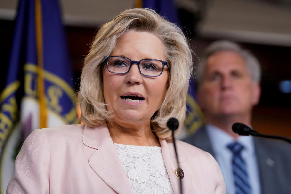 House Republican Conference Chair Liz Cheney (R-Wy.) speaks at a news conference on Capitol Hill in Washington in this May 8, 2019, file photo. (Aaron P. Bernstein/Reuters, File Photo)