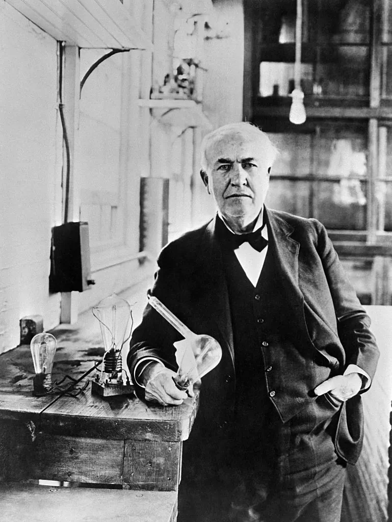 Undated file portrait of American inventor Thomas Alva Edison (1847-1931), who created great innovations as the electric light bulb and the phonograph. (Photo credit should read -/AFP/Getty Images)