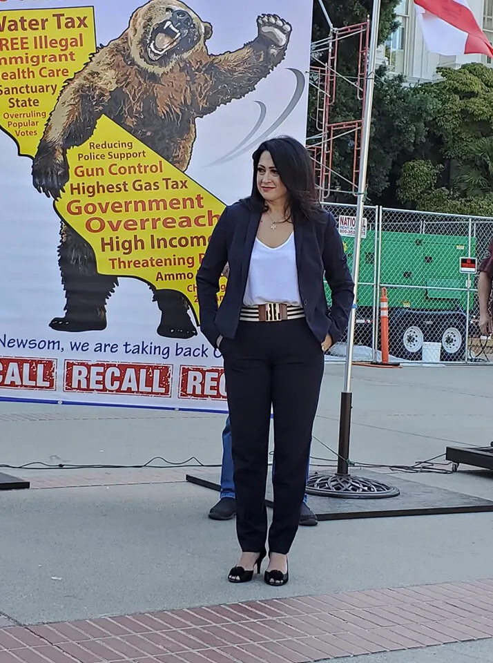 Erin Cruz at a Newsom recall rally in Sacramento on Oct. 5. (Courtesy of Erin Cruz)
