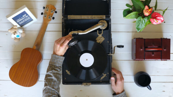 old-fashioned record player