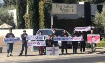 Chinese-Americans Demonstrate for Hong Kong at NBA Star Yao Ming’s California Vineyard