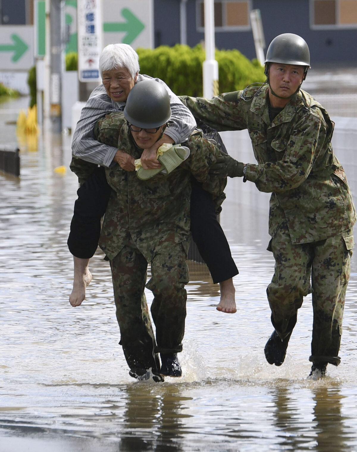 rescue in japan flood after typhoon