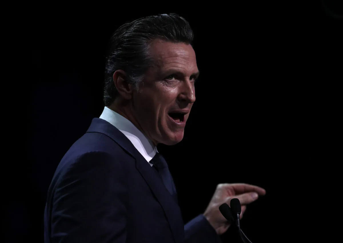California Gov. Gavin Newsom speaks during the California Democrats 2019 State Convention at the Moscone Center on June 1, 2019 in San Francisco, California. (Justin Sullivan/Getty Images)