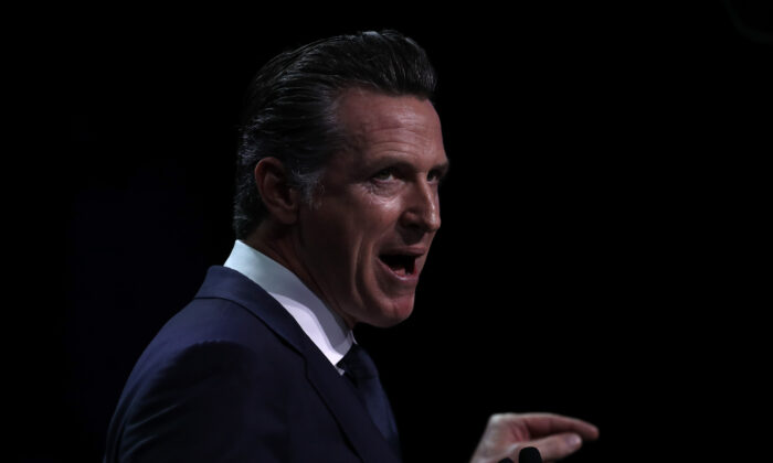 California Gov. Gavin Newsom speaks during the California Democrats 2019 State Convention at the Moscone Center on June 1, 2019 in San Francisco, California. (Justin Sullivan/Getty Images)