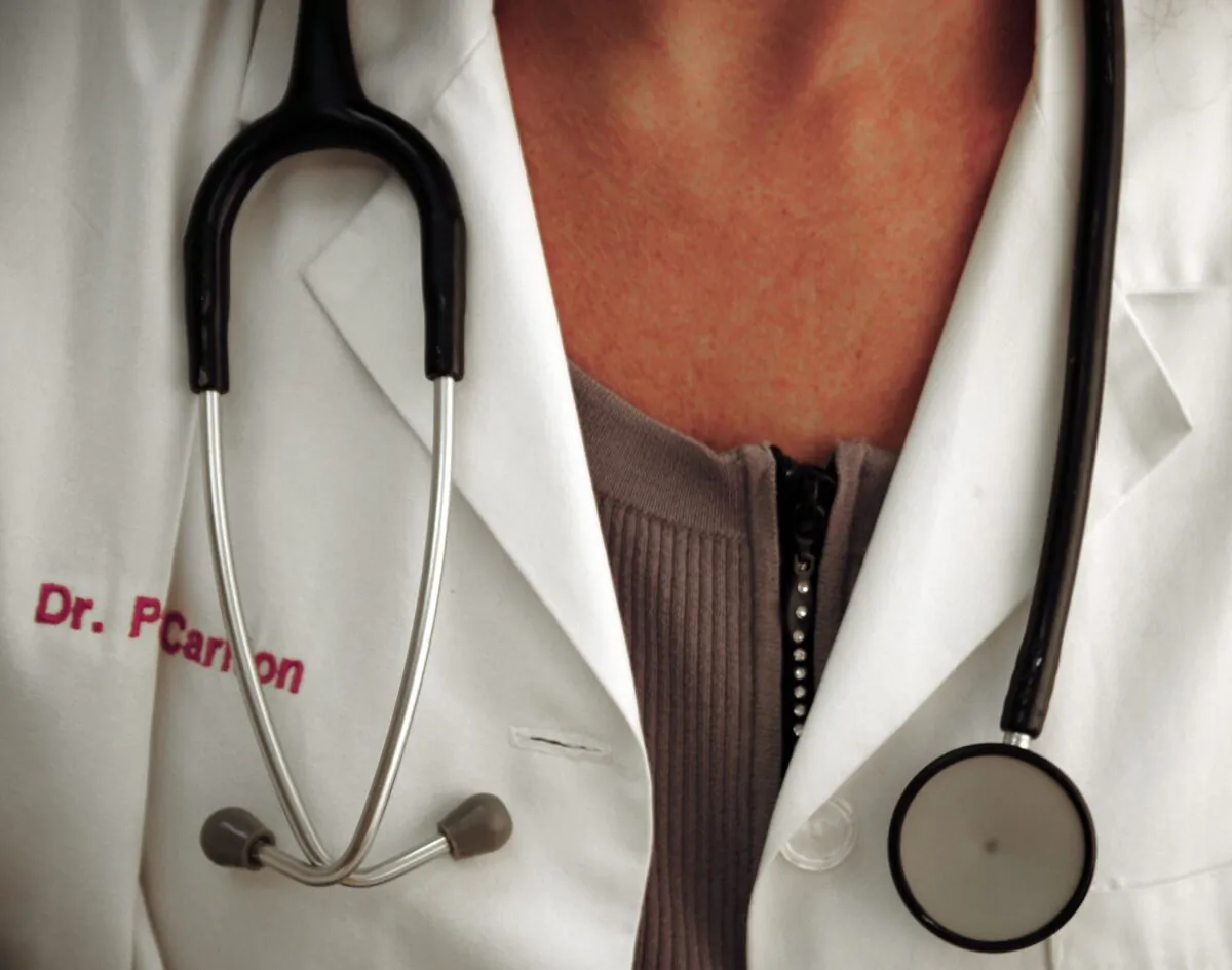 A stock photo of doctor with stethoscope poses in Manassas, Va., on Oct. 19, 2009.  (Karen Bleier/AFP/Getty Images)