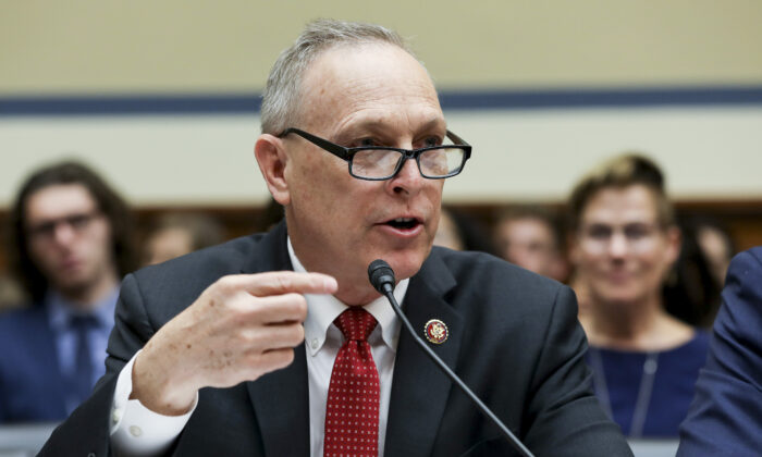 Rep. Andy Biggs (R-Ariz.) testifies at a House hearing in front of the Committee on Oversight and Reform in Washington on July 12, 2019. (Charlotte Cuthbertson/The Epoch Times)