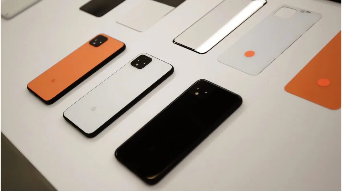 New Pixel 4 phones are displayed at Google in Mountain View, Calif., on Sept. 24, 2019. (Jeff Chiu/AP Photo)