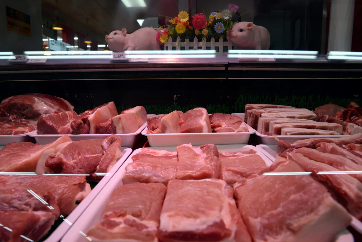 Pork for sale is seen at a Walmart in Beijing, China on Sept. 23, 2019. (Tingshu Wang/Reuters)
