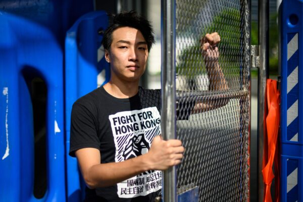 Jimmy Sham, convener of the Civil Human Rights Front (CHRF), poses during an interview with AFP in Hong Kong.