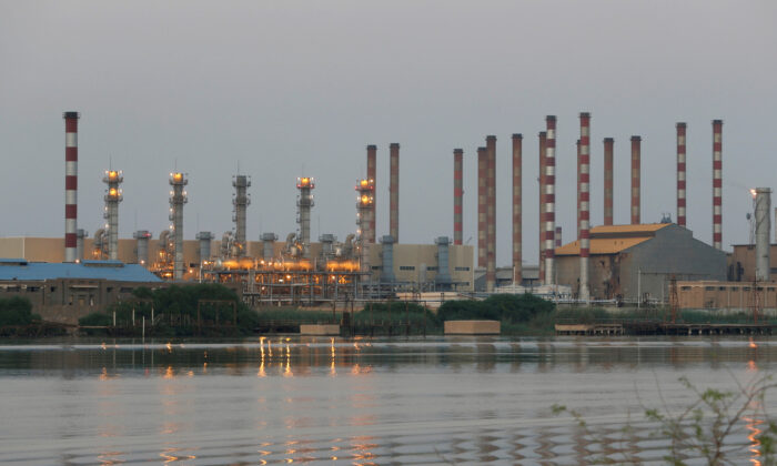 A general view of Abadan oil refinery in southwest Iran, is pictured from Iraqi side of Shatt al-Arab in Al-Faw south of Basra, Iraq  on Sept. 21, 2019. (Essam Al-Sudani/Reuters)