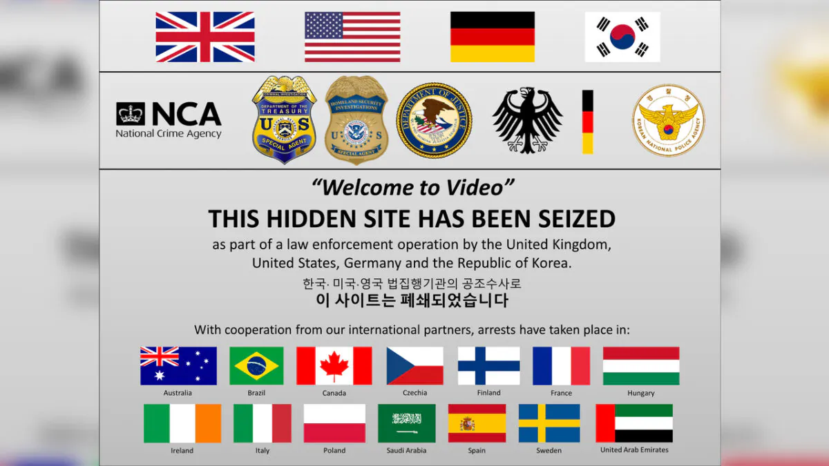 The seized Welcome to Video website in an image courtesy of the Department of Justice. (DOJ via Reuters via)