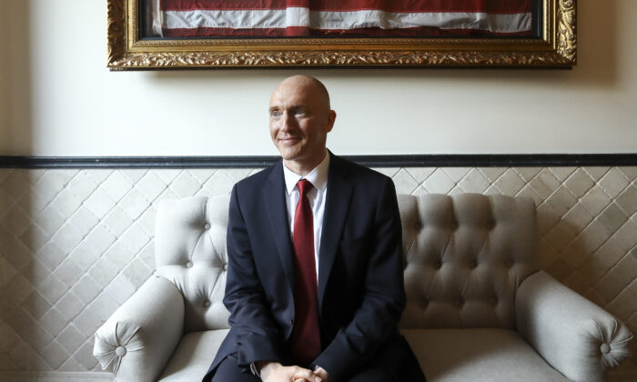 Carter Page, petroleum industry consultant and former foreign-policy adviser to Donald Trump during his 2016 presidential election campaign, in Washington on May 28, 2019. (Samira Bouaou/The Epoch Times)