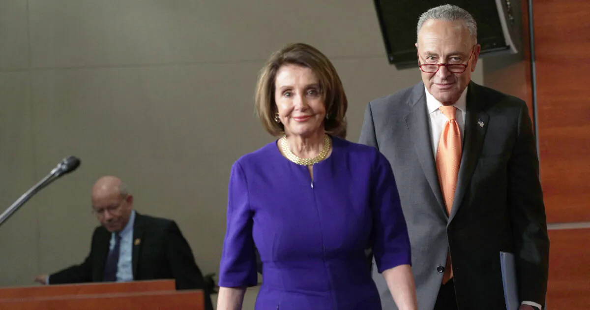 House Speaker Nancy Pelosi (D-Calif.) and Senate Minority Leader Chuck Schumer (D-N.Y.) arrive at a news briefing in Washington on May 22, 2019. (Alex Wong/Getty Images)