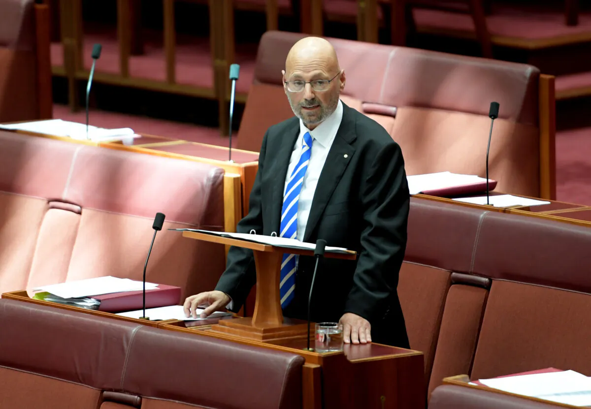 Australian Senator Arthur Sinodinos at Parliament House in Canberra, Australia, Feb. 13, 2019. (Tracey Nearmy/Getty Images)