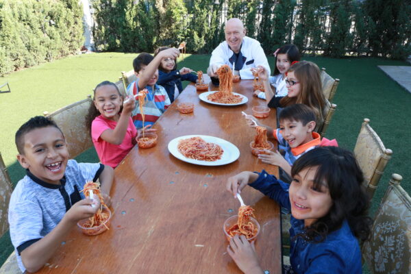 Serato feeding the children