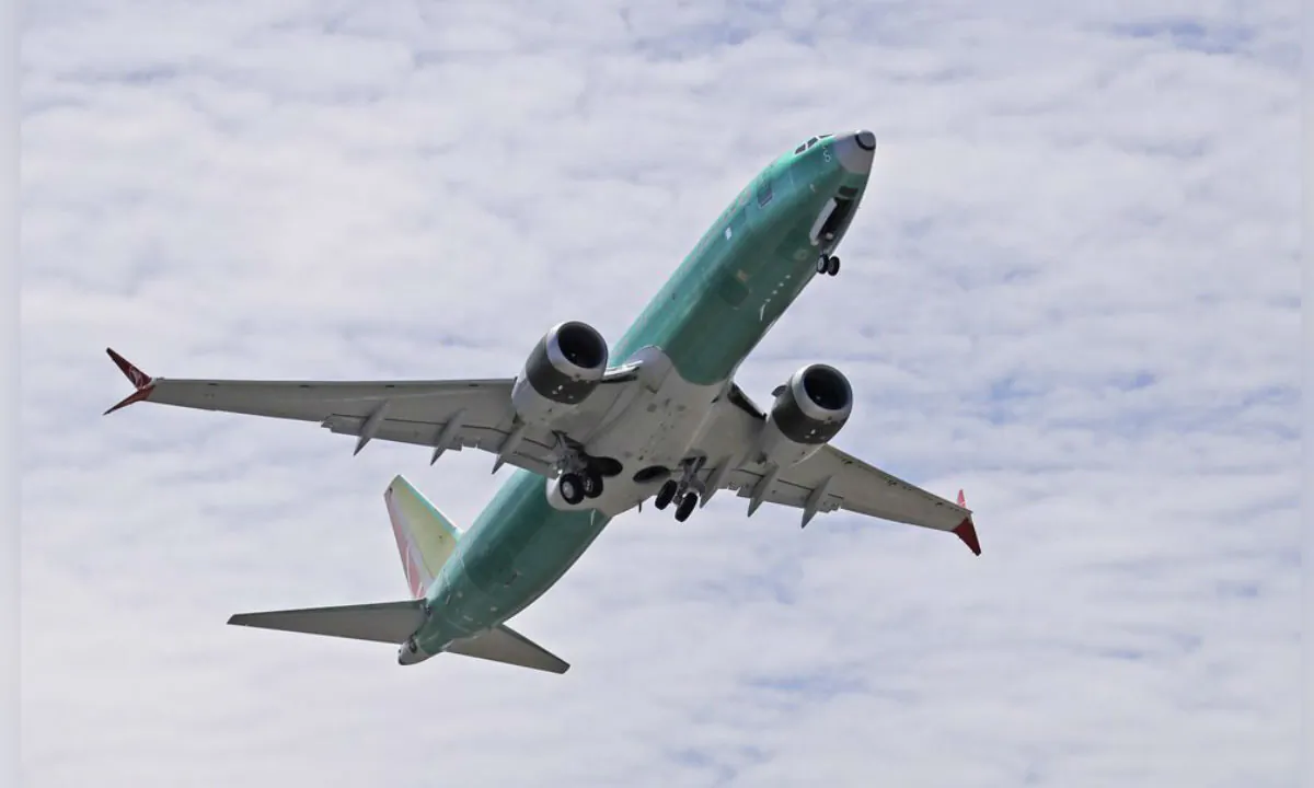 A Boeing 737 MAX 8 jetliner being built for Turkish Airlines takes off on a test flight in Renton, Wash. on May 8, 2019. (AP Photo/Ted S. Warren, File)