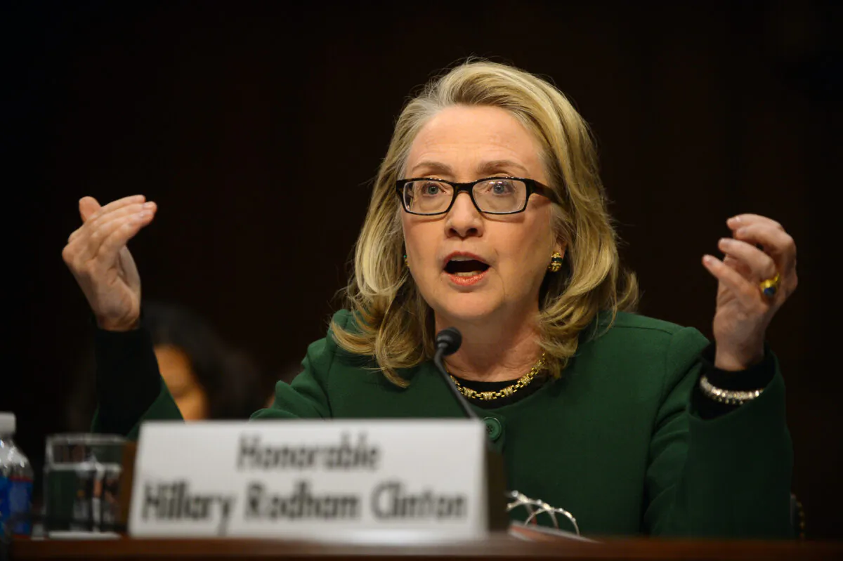 Secretary of State Hillary Clinton testifies before the Senate Foreign Relations Committee on the September 11, 2012 attack on the US mission in Benghazi, Libya, during a hearing on Capitol Hill in Washington, DC, on January 23, 2013. (Saul Loeb/AFP/Getty Images)