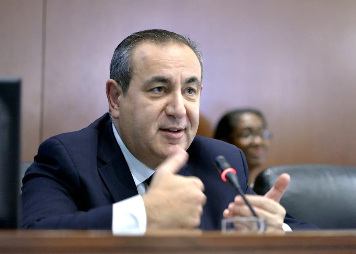 Maltese academic Joseph Mifsud during a meeting in Washington, on Nov. 12, 2014. (Juan Manuel Herrera/OAS via AP)