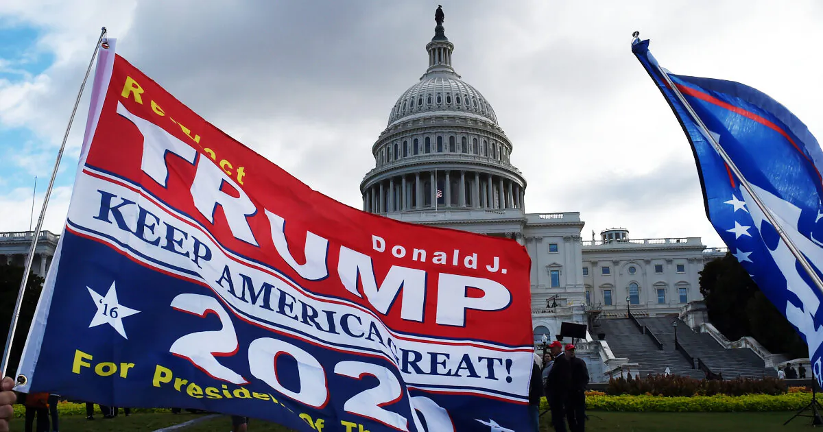 Supporters of US President Donald Trump hold a "Stop Impeachment" rally in front of the US Capitol Oct. 17, 2019 in Washington, DC. (Olivier Douliery/AFP/AFP via Getty Images)