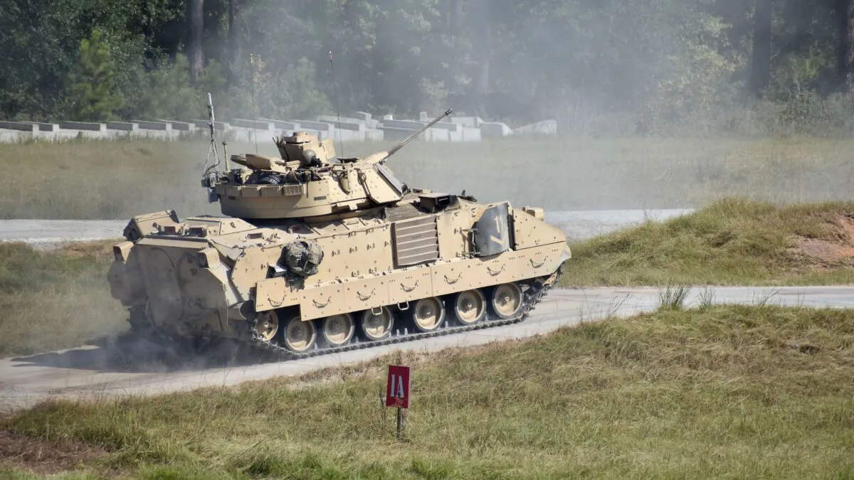A Bradley Fighting Vehicle is seen at Fort Stewart, Georgia in a file photo. ((SPC Jordyn Worshek/US Army)