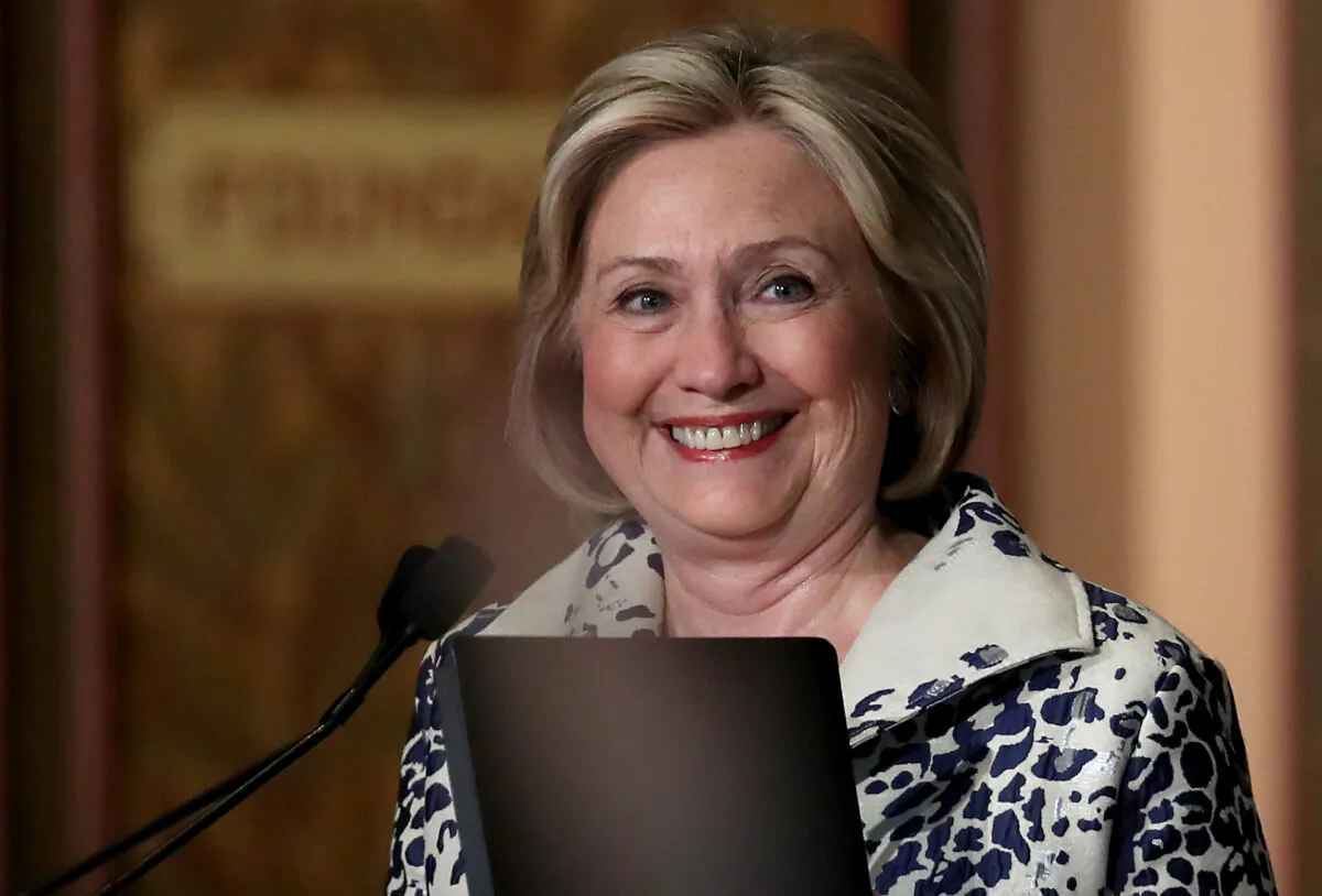 Former U.S. Secretary of State Hillary Clinton at Georgetown University in Washington on Sept. 27, 2019. (Win McNamee/Getty Images)
