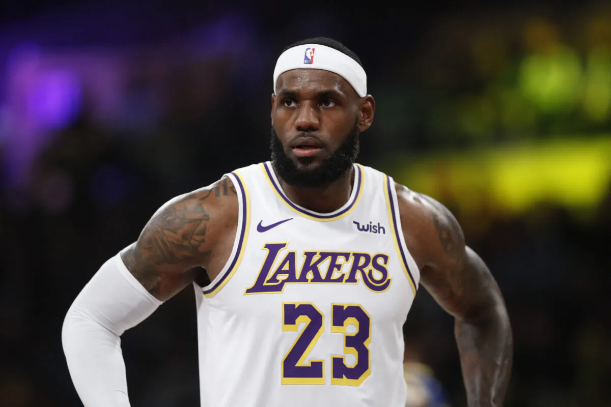 LeBron James #23 of the Los Angeles Lakers looks on during a game in a file photograph. (Sean M. Haffey/Getty Images)