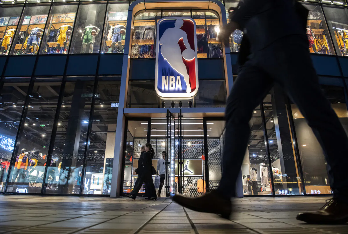 The NBA flagship retail store in Beijing on Oct. 9, 2019. (Kevin Frayer/Getty Images)