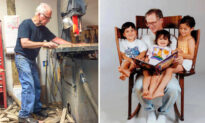 Dad Builds Triple-Seater Rocking Chair So That He Can Read to His 3 Children