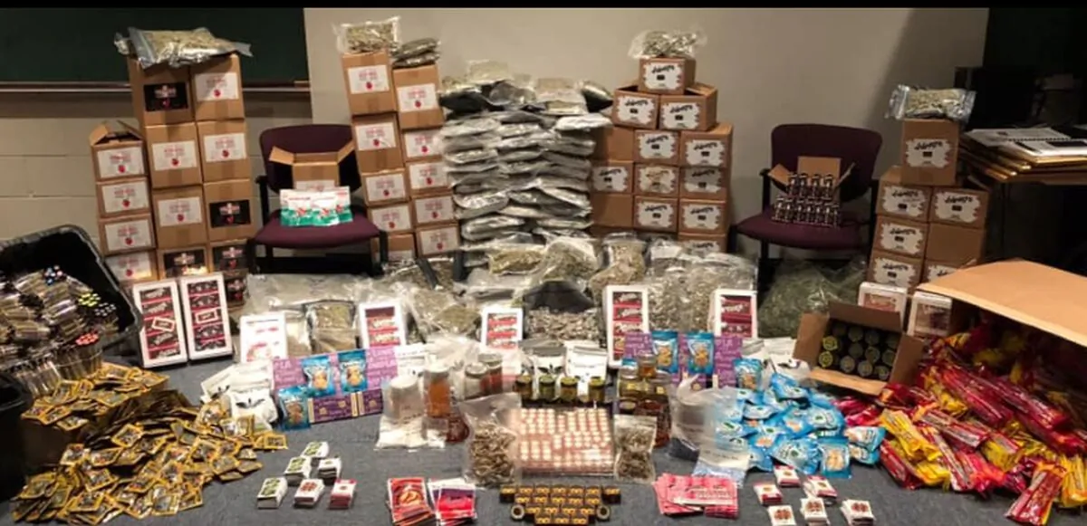 Peabody police arrested a man and made a major seizure of “illegal marijuana products” over the weekend (Peabody Police Dept)