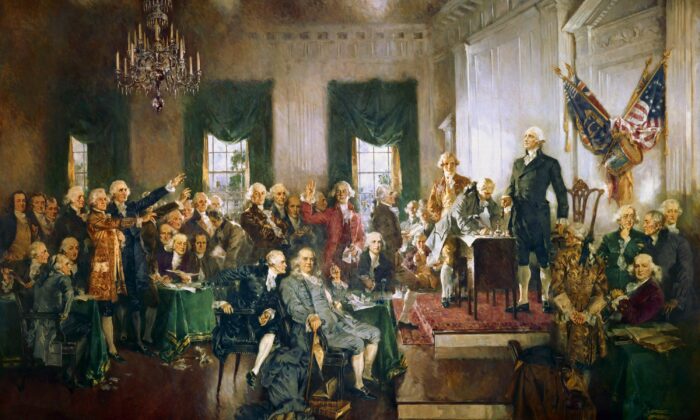 Many signers of our Constitution admired the Republican ideals of the Romans. “Scene at the Signing of the Constitution of the United States,” 1940, Howard Chandler Christy. United States Capitol. (Public Domain)