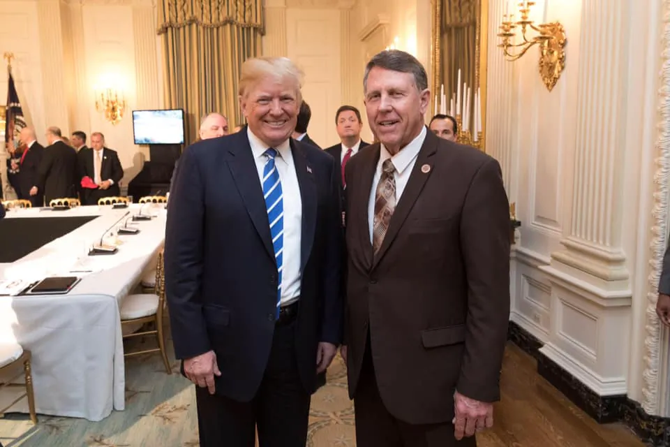Arizona State Senator David Farnsworth (R) with President Donald Trump, December 2018. (Courtesy David Farnsworth)