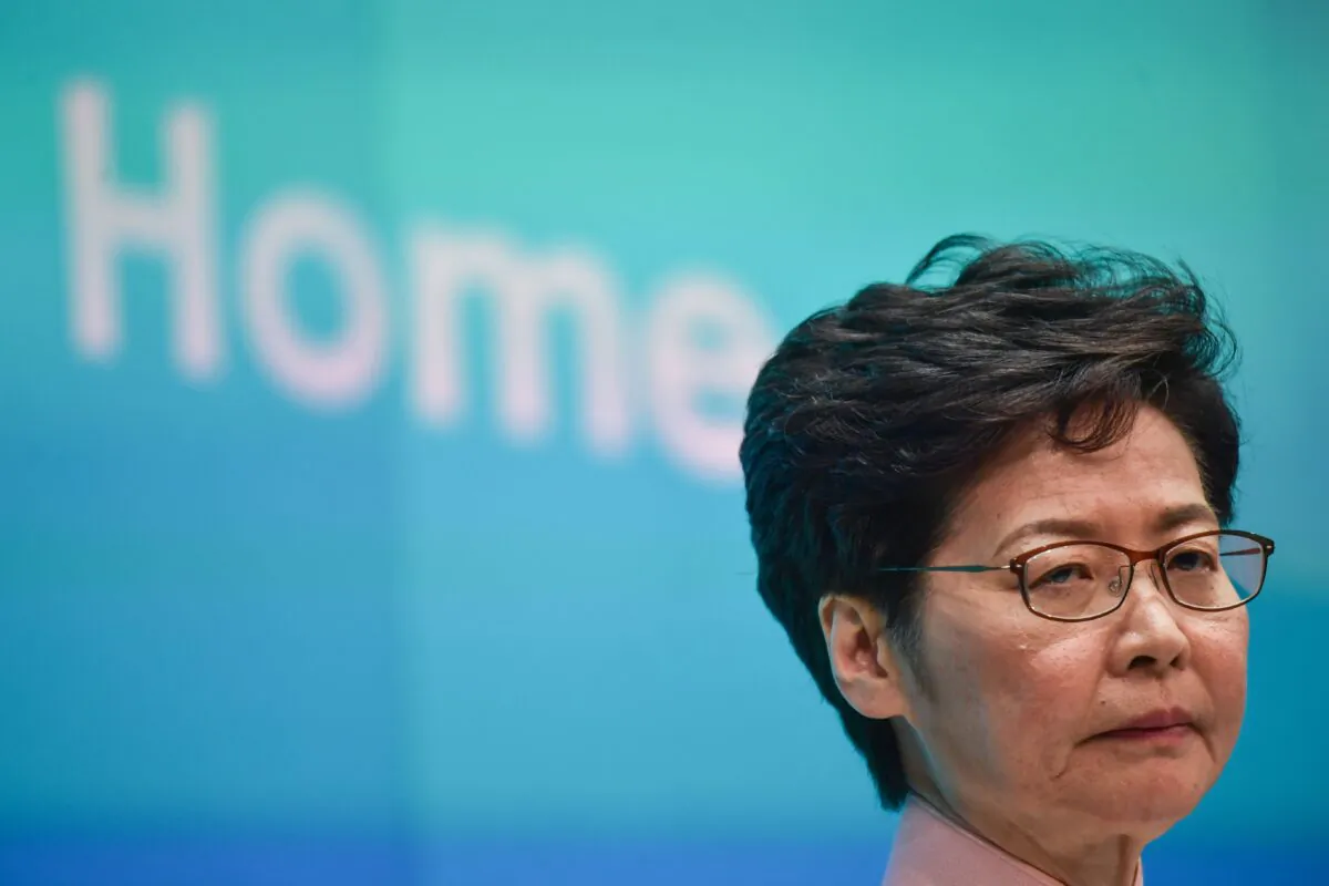 Hong Kong Chief Executive Carrie Lam attends a press conference at the Central Government Complex after the annual policy speech in Hong Kong, China on October 16, 2019. (Anthony Kwan/Getty Images)